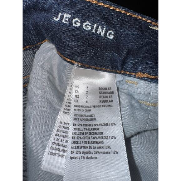 American Eagle Outfitters Skinny Jeggings Super Super Stretch Size 2 Dark Wash - Picture 5 of 5